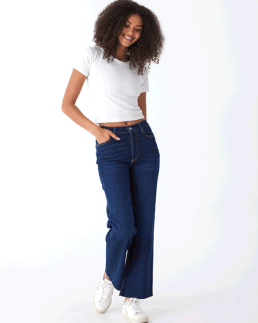 The Mikey High-Waist Wide Leg Jean Womens Bottoms Denim Boyish 