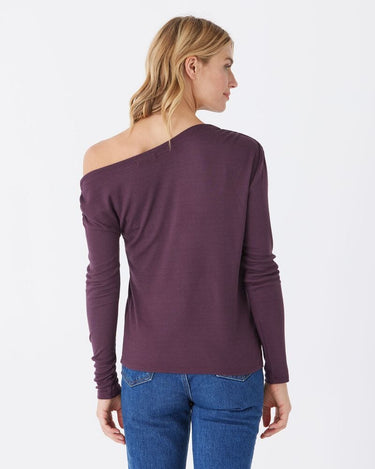 Leoni Feather Rib LS Off Shoulder Top Threads 4 Thought 