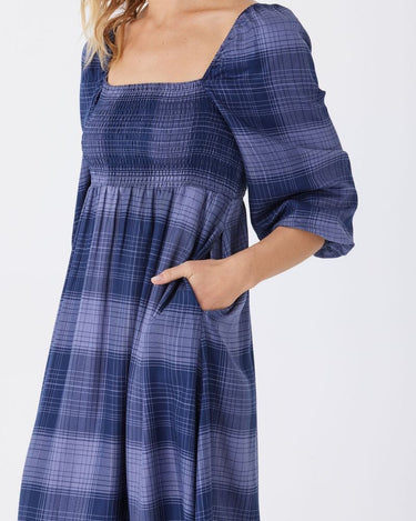 Faye Sierra Plaid Woven Midi Dress Threads 4 Thought 