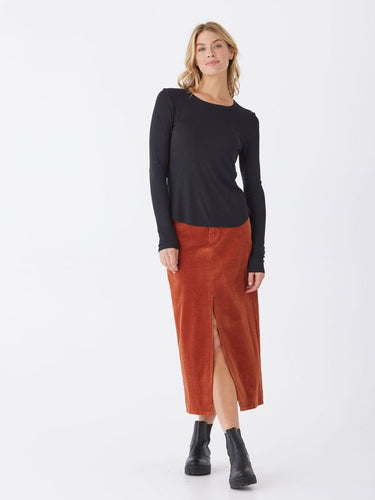 Goldie Stretch Corduroy Midi Skirt Threads 4 Thought 