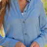 Annika Chambray Button-Up Womens Tops Long Shirt Threads 4 Thought 