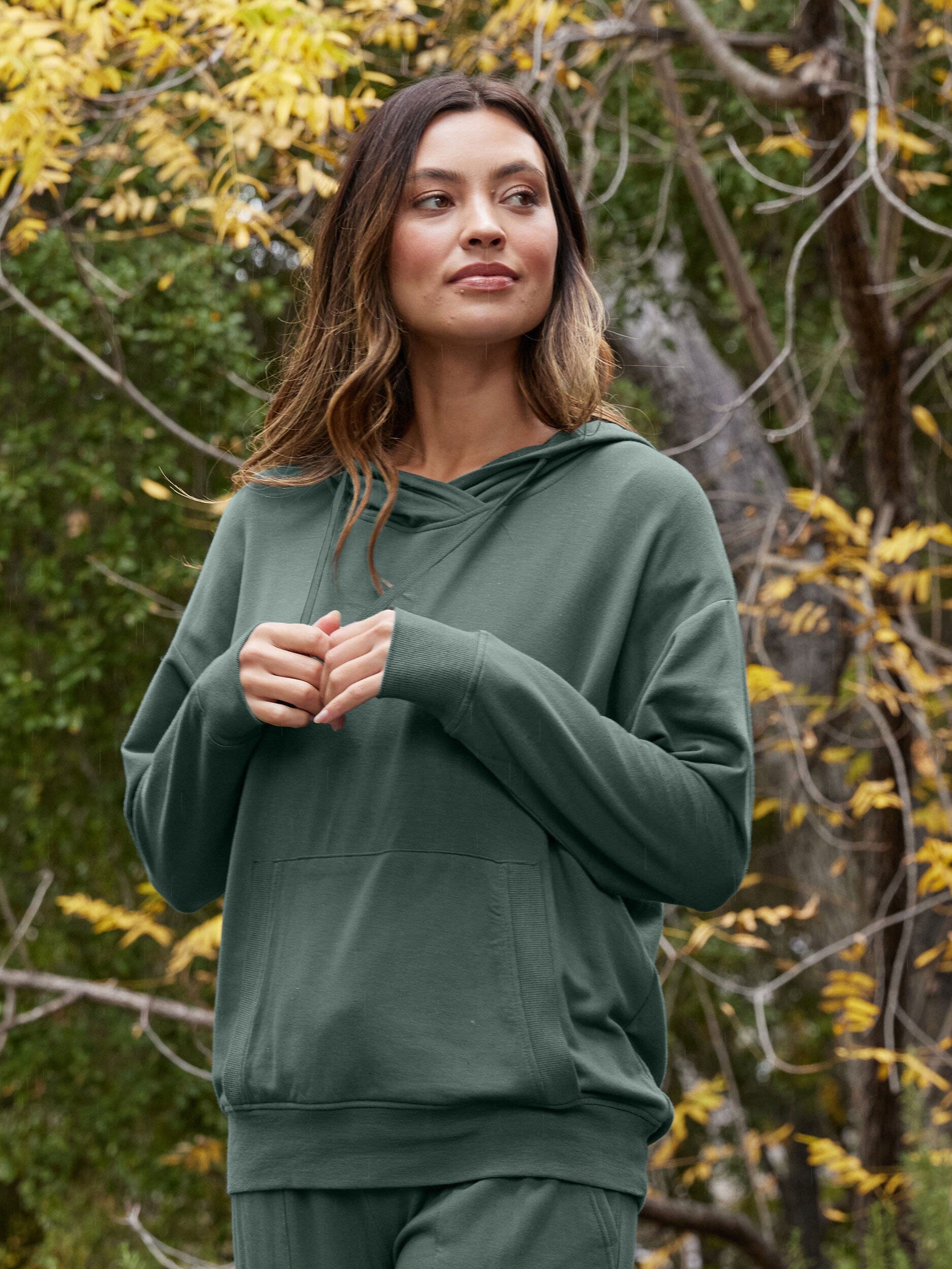 Nyla Feather Fleece Half Zip Pullover – Threads 4 Thought