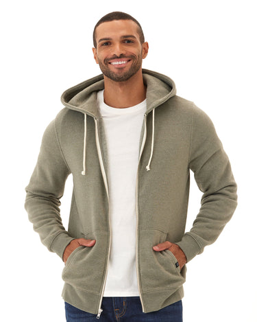 Triblend Zip Fleece Hoodie Mens Outerwear Sweatshirt Threads 4 Thought 