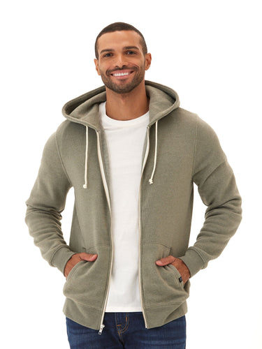 Triblend Zip Fleece Hoodie Mens Outerwear Sweatshirt Threads 4 Thought 