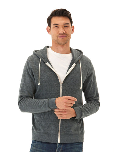 Triblend Zip Fleece Hoodie Mens Outerwear Sweatshirt Threads 4 Thought 