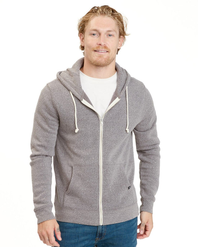 Triblend Zip Fleece Hoodie In Heather Grey – Threads 4 Thought