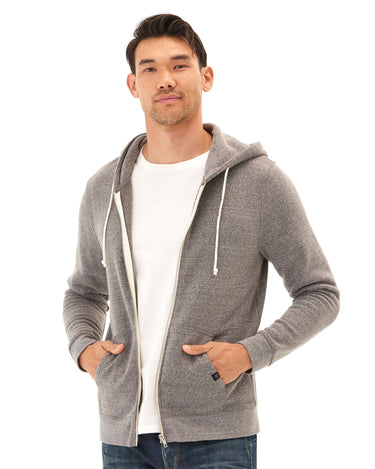 Triblend Zip Fleece Hoodie Mens Outerwear Sweatshirt Threads 4 Thought 