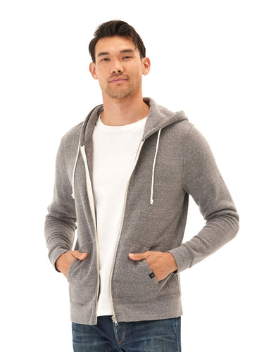 Triblend Zip Fleece Hoodie Mens Outerwear Sweatshirt Threads 4 Thought 