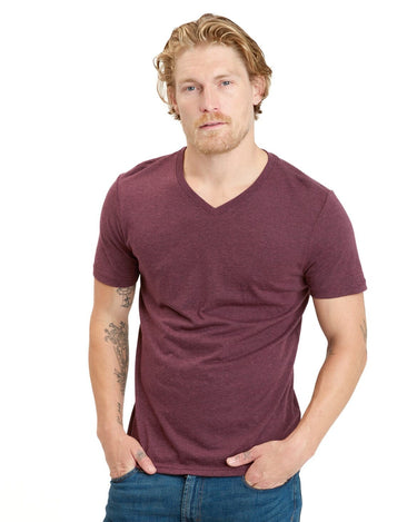 Triblend Short Sleeve V-Neck Tee Mens Tops Tshirt Short Threads 4 Thought 