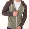 Triblend Raglan Colorblock Zip Fleece Hoodie Mens Outerwear Sweatshirt Threads 4 Thought 