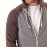 Triblend Raglan Colorblock Zip Fleece Hoodie Mens Outerwear Sweatshirt Threads 4 Thought 