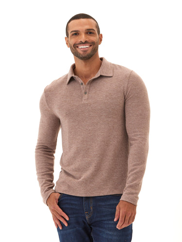 Henrique Sweater Knit Long Sleeve Polo Mens Outerwear Sweater Threads 4 Thought 