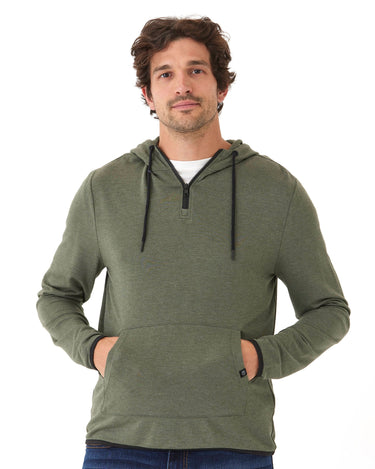 Khris 1/4 Zip Feather Fleece Hoodie Mens Outerwear Sweatshirt Threads 4 Thought 