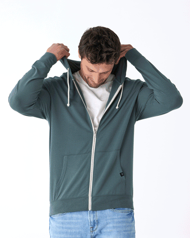 Nathan Modal Terry Full-Zip Hoodie Mens Outerwear Sweatshirt Threads 4 Thought 