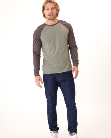 Triblend Long Sleeve Raglan Tee Mens Tops Tshirt Long Threads 4 Thought 