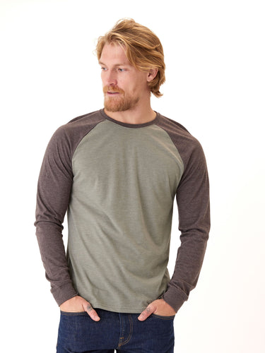 Triblend Long Sleeve Raglan Tee Mens Tops Tshirt Long Threads 4 Thought 