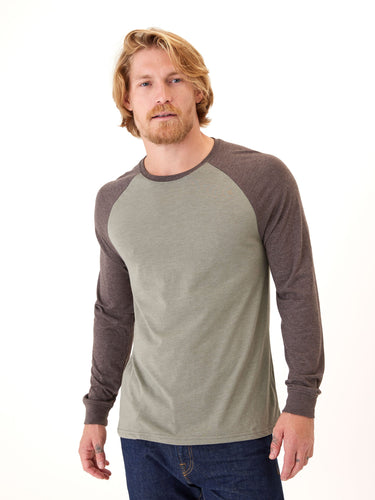 Triblend Long Sleeve Raglan Tee Mens Tops Tshirt Long Threads 4 Thought 