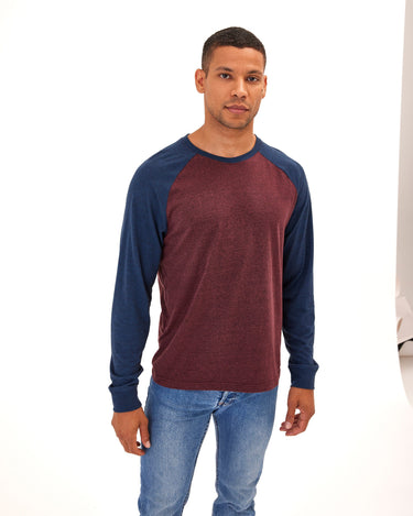 Triblend Long Sleeve Raglan Tee Mens Tops Tshirt Long Threads 4 Thought 