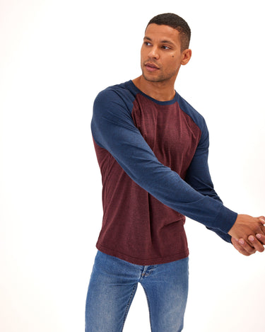 Triblend Long Sleeve Raglan Tee Mens Tops Tshirt Long Threads 4 Thought 