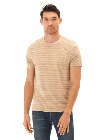 Stripe Triblend Jersey Crew Tee Mens Tops Tshirt Short Threads 4 Thought 