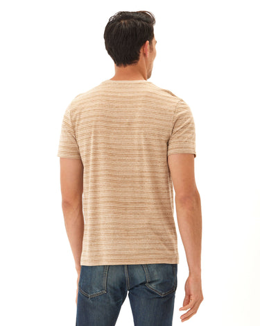 Stripe Triblend Jersey Crew Tee Mens Tops Tshirt Short Threads 4 Thought 