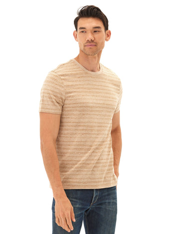 Stripe Triblend Jersey Crew Tee Mens Tops Tshirt Short Threads 4 Thought 