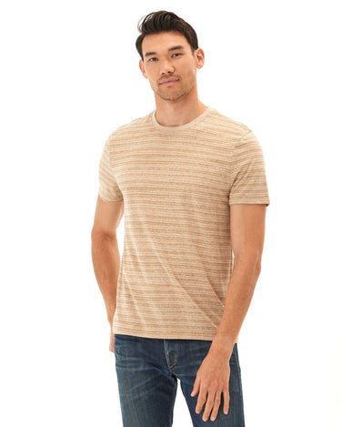 Stripe Triblend Jersey Crew Tee Mens Tops Tshirt Short Threads 4 Thought 