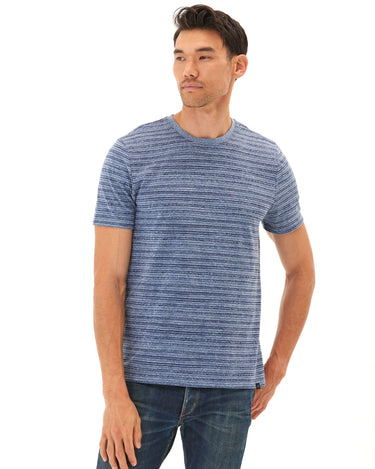 Stripe Triblend Jersey Crew Tee Mens Tops Tshirt Short Threads 4 Thought 