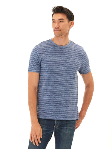 Stripe Triblend Jersey Crew Tee Mens Tops Tshirt Short Threads 4 Thought 