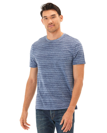 Stripe Triblend Jersey Crew Tee Mens Tops Tshirt Short Threads 4 Thought 