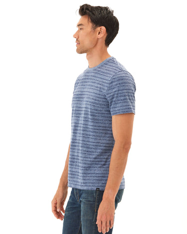 Stripe Triblend Jersey Crew Tee Mens Tops Tshirt Short Threads 4 Thought 