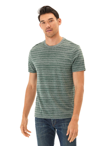 Stripe Triblend Jersey Crew Tee Mens Tops Tshirt Short Threads 4 Thought 