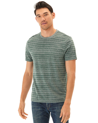 Stripe Triblend Jersey Crew Tee Mens Tops Tshirt Short Threads 4 Thought 