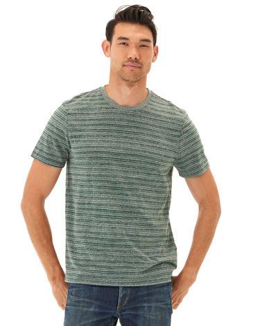 Stripe Triblend Jersey Crew Tee Mens Tops Tshirt Short Threads 4 Thought 