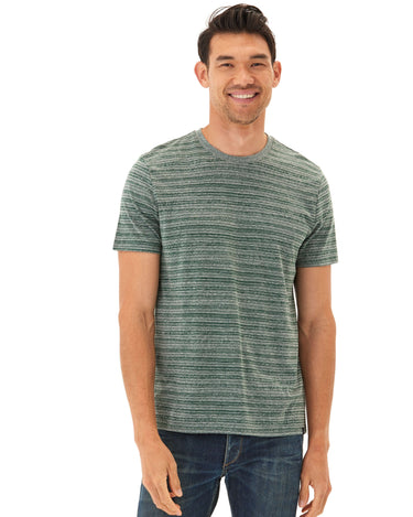 Stripe Triblend Jersey Crew Tee Mens Tops Tshirt Short Threads 4 Thought 