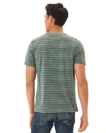 Stripe Triblend Jersey Crew Tee Mens Tops Tshirt Short Threads 4 Thought 