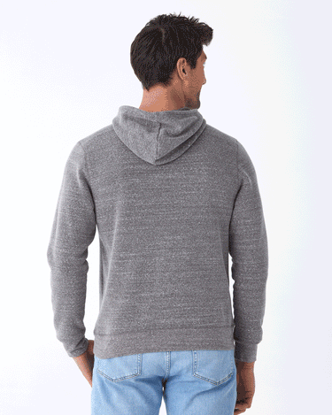 Triblend Pullover Hoodie in Heather Grey Threads 4 Thought