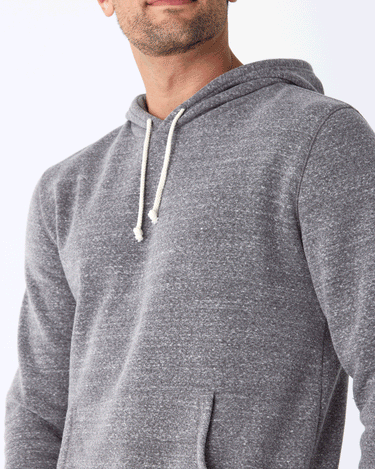 Triblend Pullover Hoodie in Heather Grey Threads 4 Thought