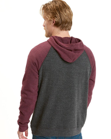 Colorblock Raglan Triblend Hoodie Mens Outerwear Sweatshirt Threads 4 Thought 