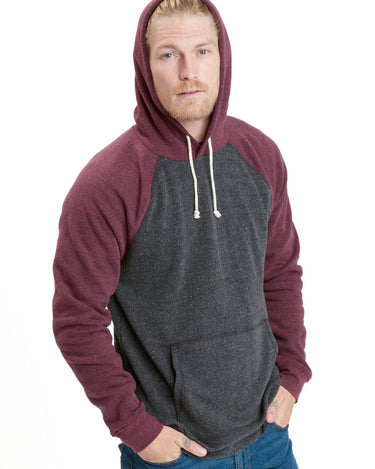 Colorblock Raglan Triblend Hoodie Mens Outerwear Sweatshirt Threads 4 Thought 