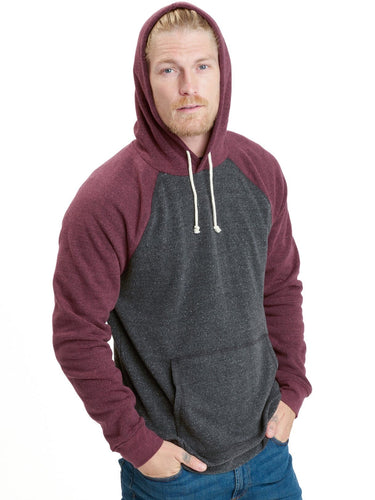 Colorblock Raglan Triblend Hoodie Mens Outerwear Sweatshirt Threads 4 Thought 