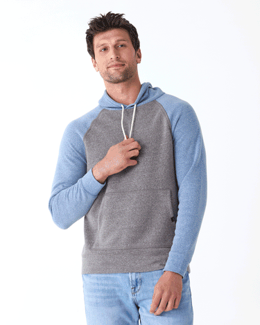 Triblend Fleece Colorblock Raglan Hoodie Mens Outerwear Sweatshirt Threads 4 Thought 