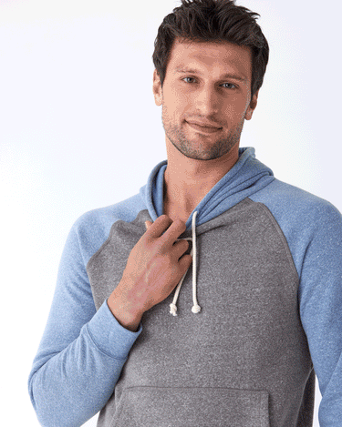 Triblend Fleece Colorblock Raglan Hoodie Mens Outerwear Sweatshirt Threads 4 Thought 