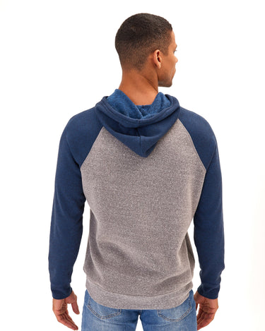 Colorblock Raglan Triblend Hoodie Mens Outerwear Sweatshirt Threads 4 Thought 