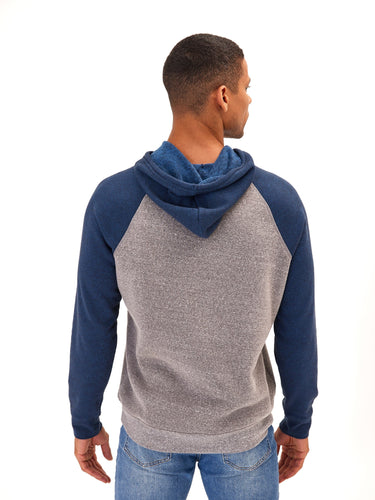 Colorblock Raglan Triblend Hoodie Mens Outerwear Sweatshirt Threads 4 Thought 