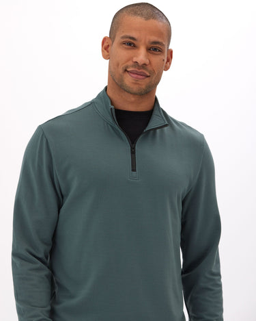 Kace Modal Fleece 1/4-Zip Mock Neck Mens Outerwear Sweatshirt Threads 4 Thought 