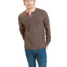 Long Sleeve Triblend 2-Button Henley Mens Tops Tshirt Long Threads 4 Thought 