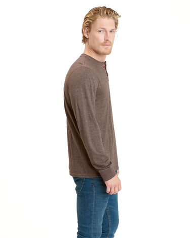 Long Sleeve Triblend 2-Button Henley Mens Tops Tshirt Long Threads 4 Thought 