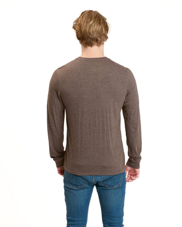 Long Sleeve Triblend 2-Button Henley Mens Tops Tshirt Long Threads 4 Thought 