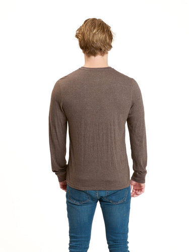 Long Sleeve Triblend 2-Button Henley Mens Tops Tshirt Long Threads 4 Thought 